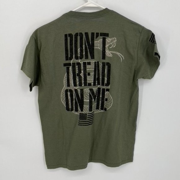 Howitzer Olive Green Short Sleeve Tee Don't Tread On Me - Picture 2 of 4